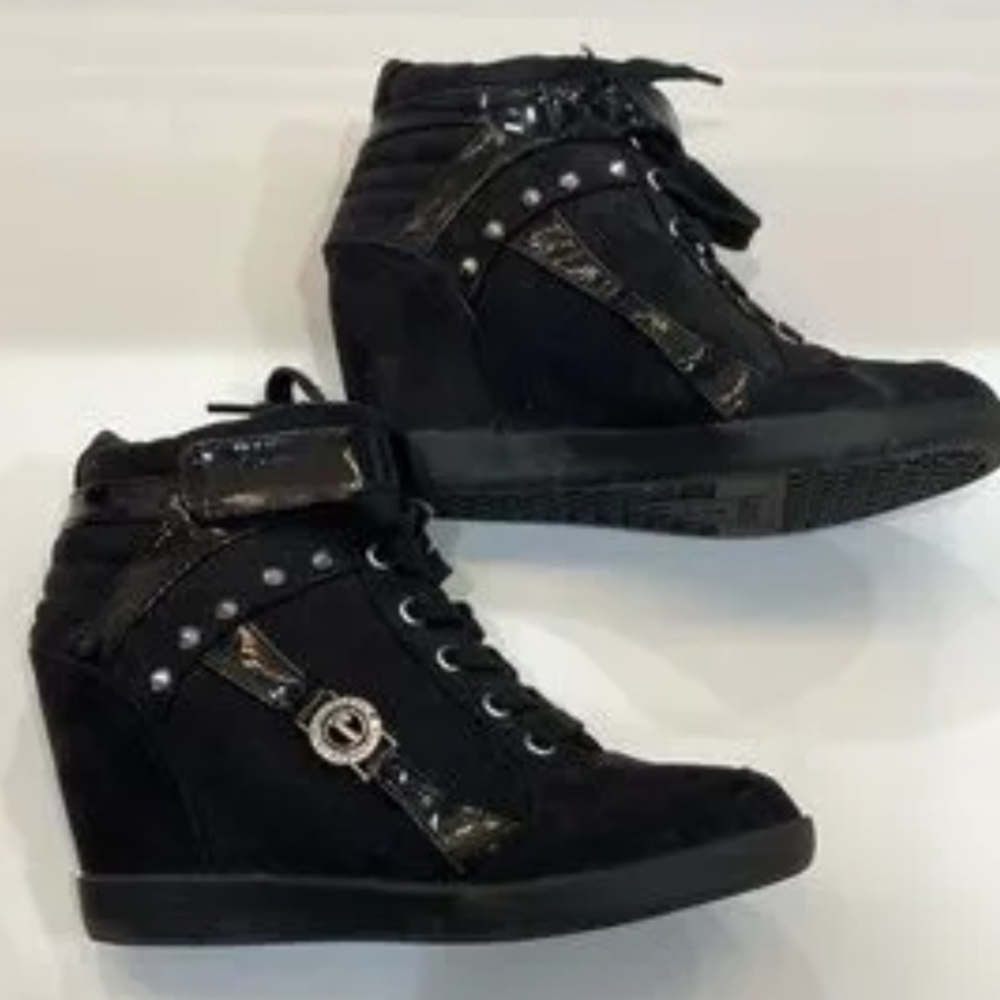 Black Wedge Sneakers